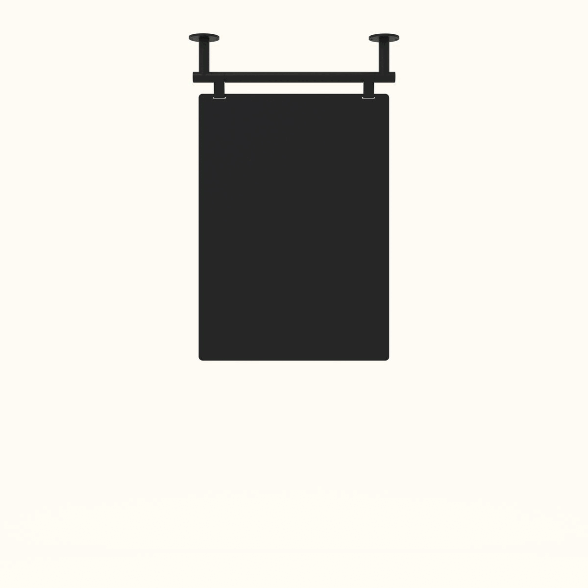 gif of hanging menu board in three different lengths showing the length when extension rods are used