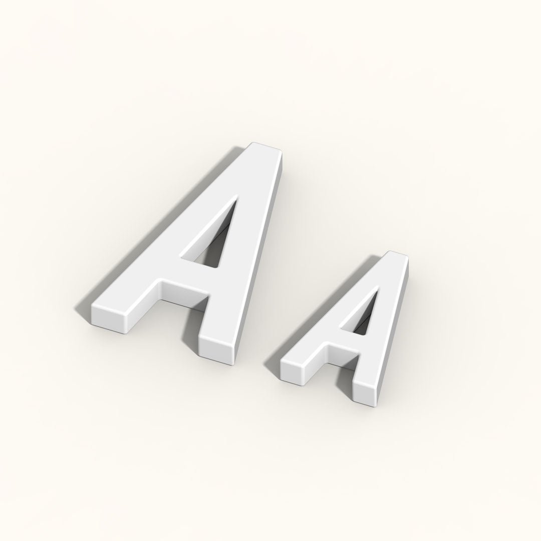 white peg letters of the A character