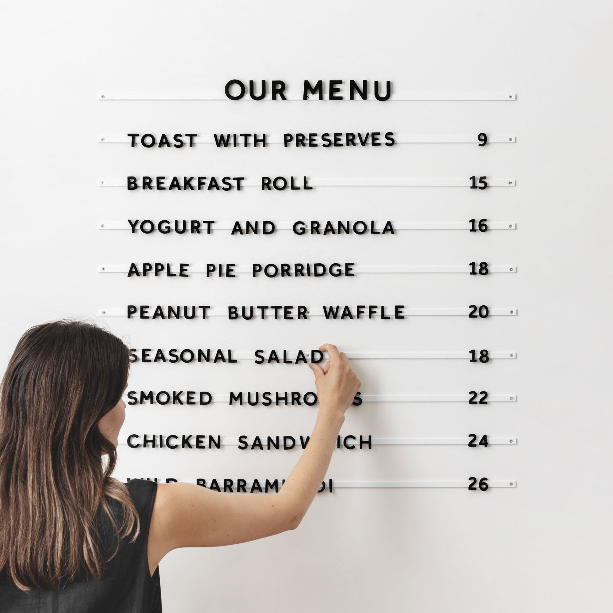 Changeable Menu Displays and Letter Boards - George and Willy