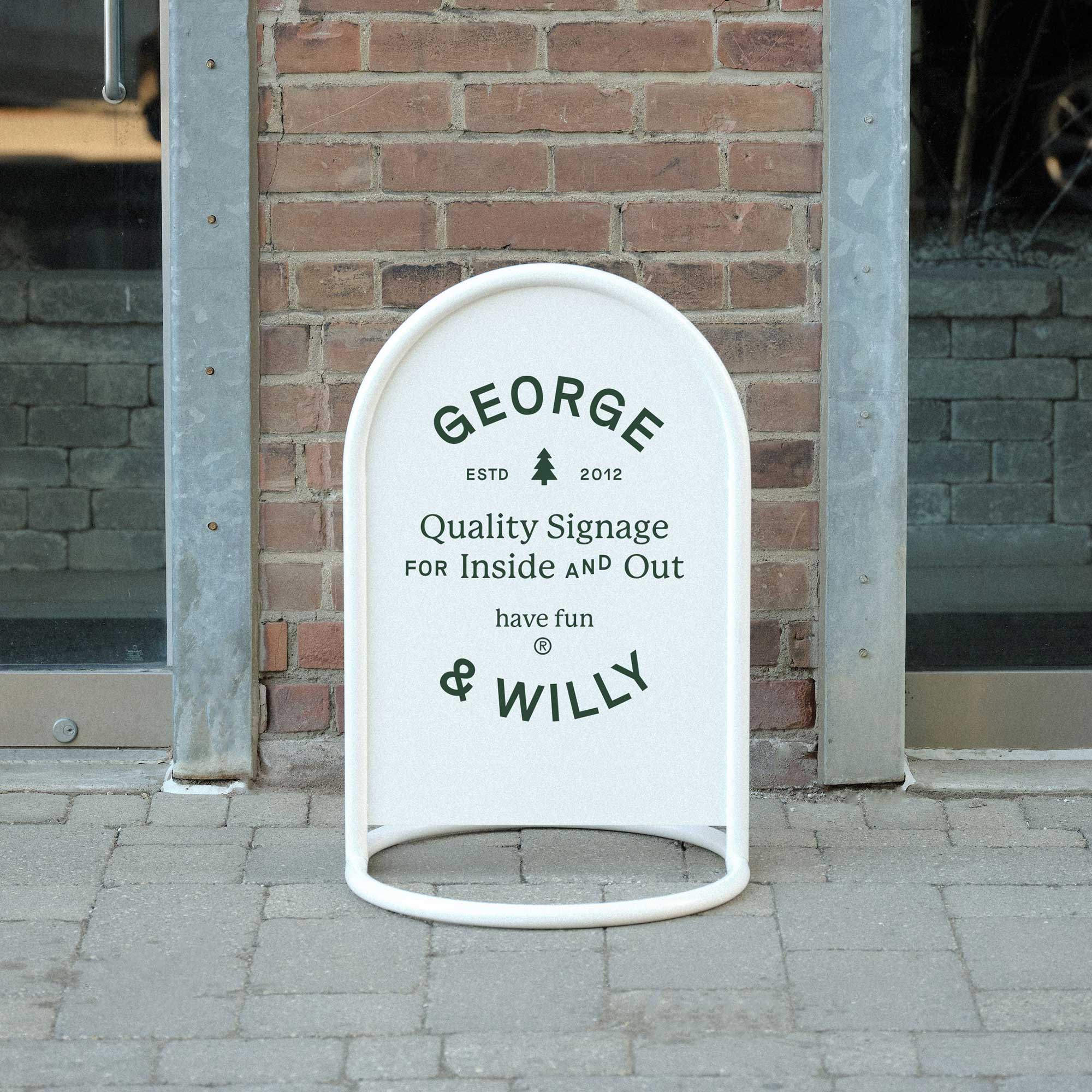 Metal Outdoor Signage - George and Willy
