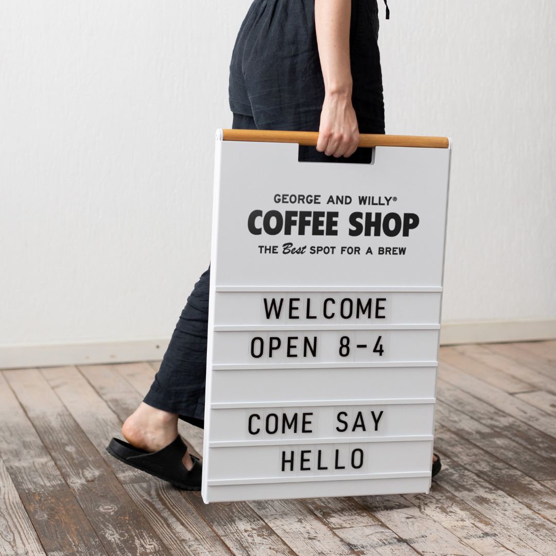 Letter a-frame sidewalk Sign