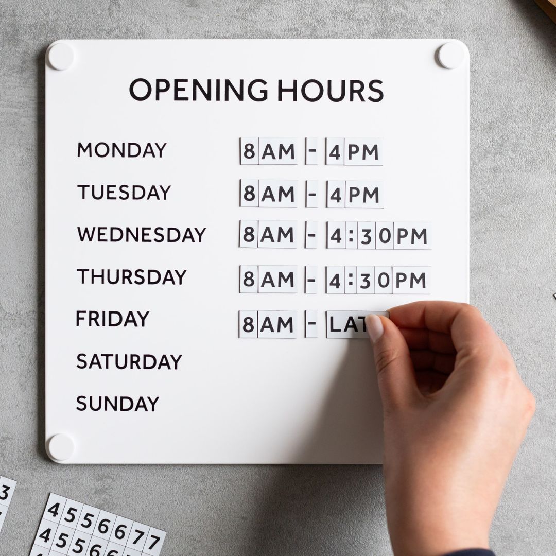 Opening Hours Sign, Shop Hours Sign, Store Hours Sign, Store Open Hours Sign , Opening Time Sign