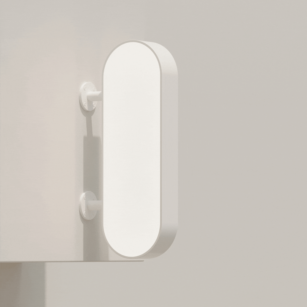gif of the curve LED lightbox sign turning on and off