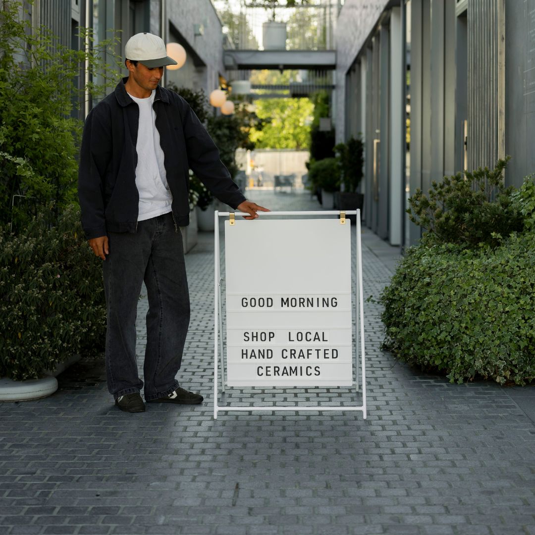 Large Letter Sidewalk Sign - George and Willy