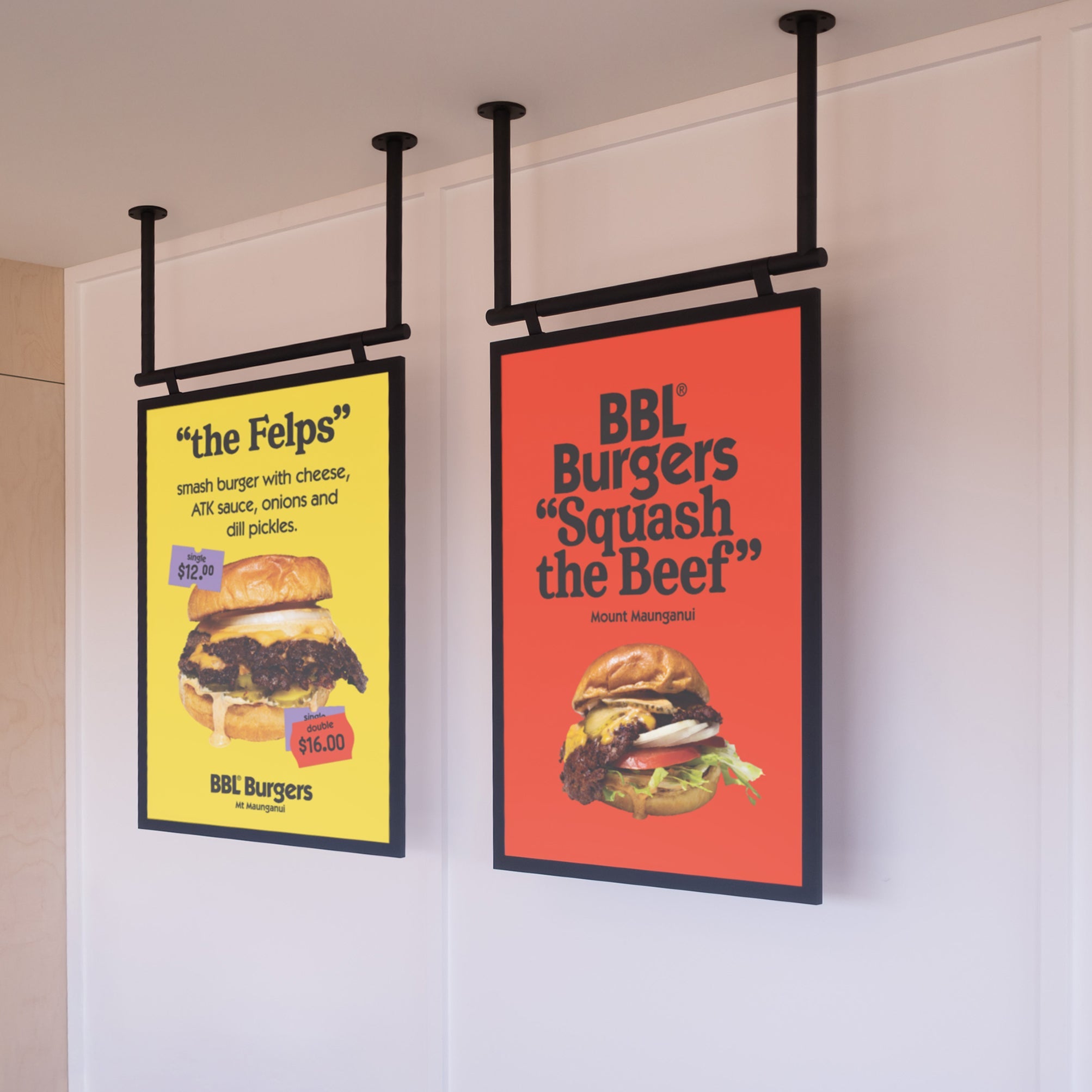 Poster Hanging Menu Board - George and Willy