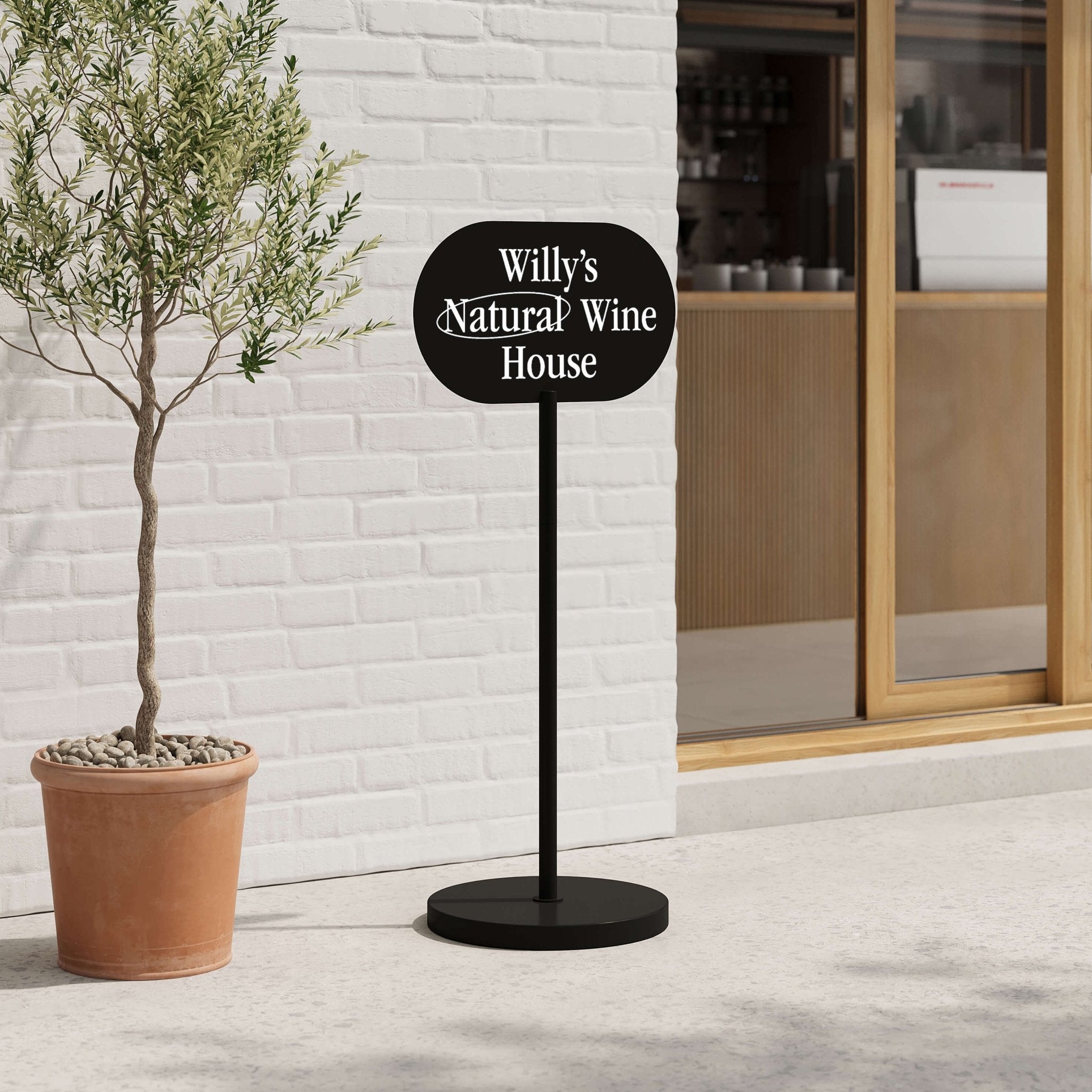 Standing Curve Sign - Black - George and Willy