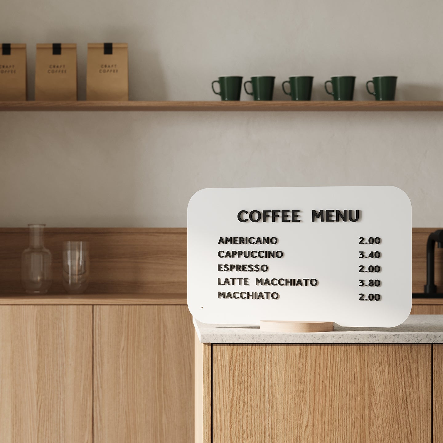 Tabletop Magnetic Cafe Sign